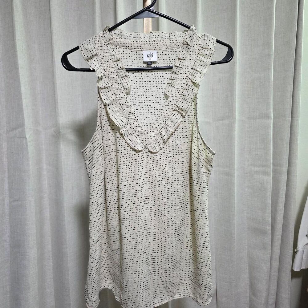Cabi Women's Cream and White Blouse